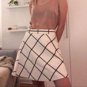 LOFT plaid a-line skirt